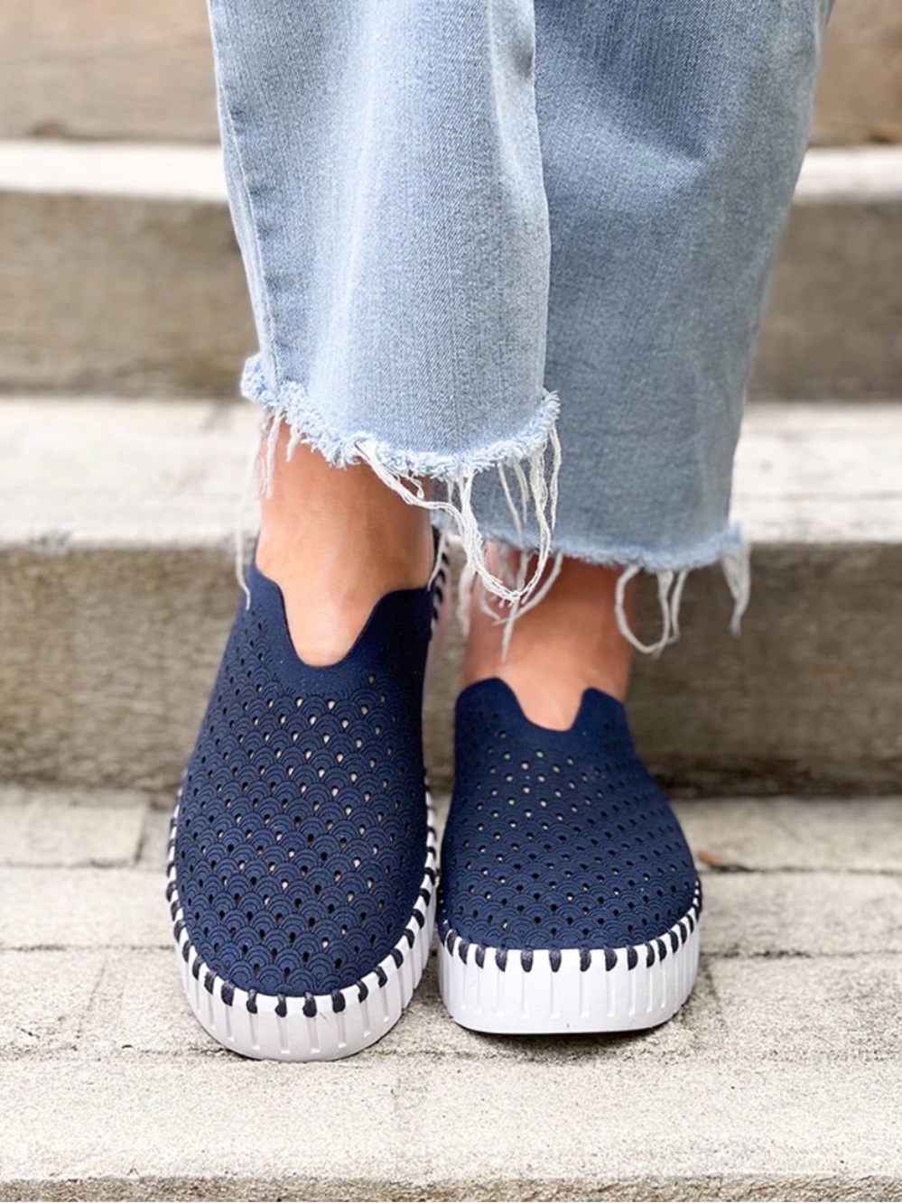 Ilse Jacobsen Tulip Platform Slip-On Shoes - Dark Indigo